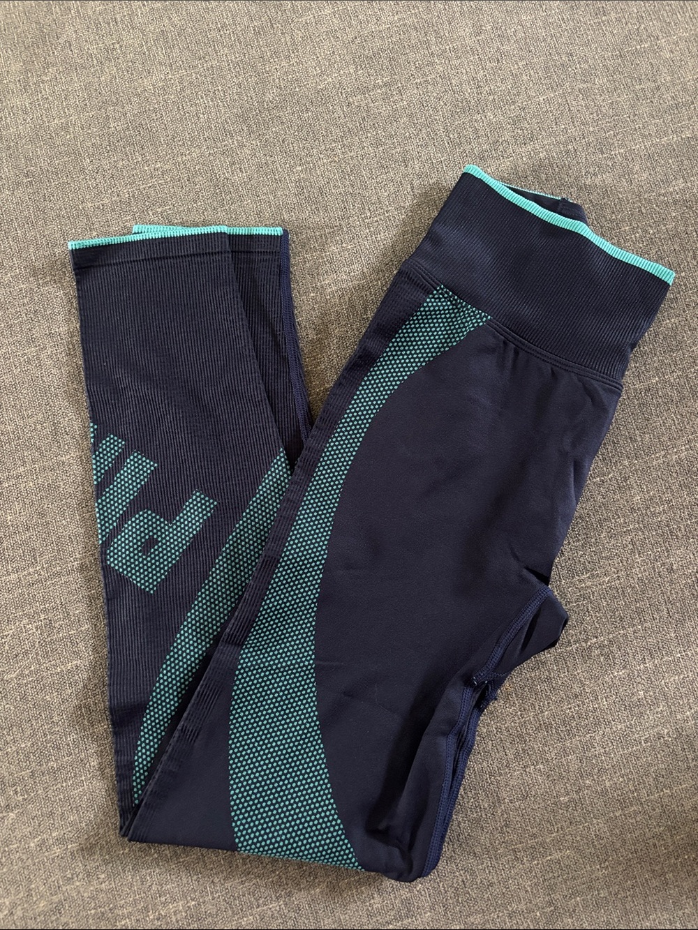 Active USA Navy Leggings with Teal Accents